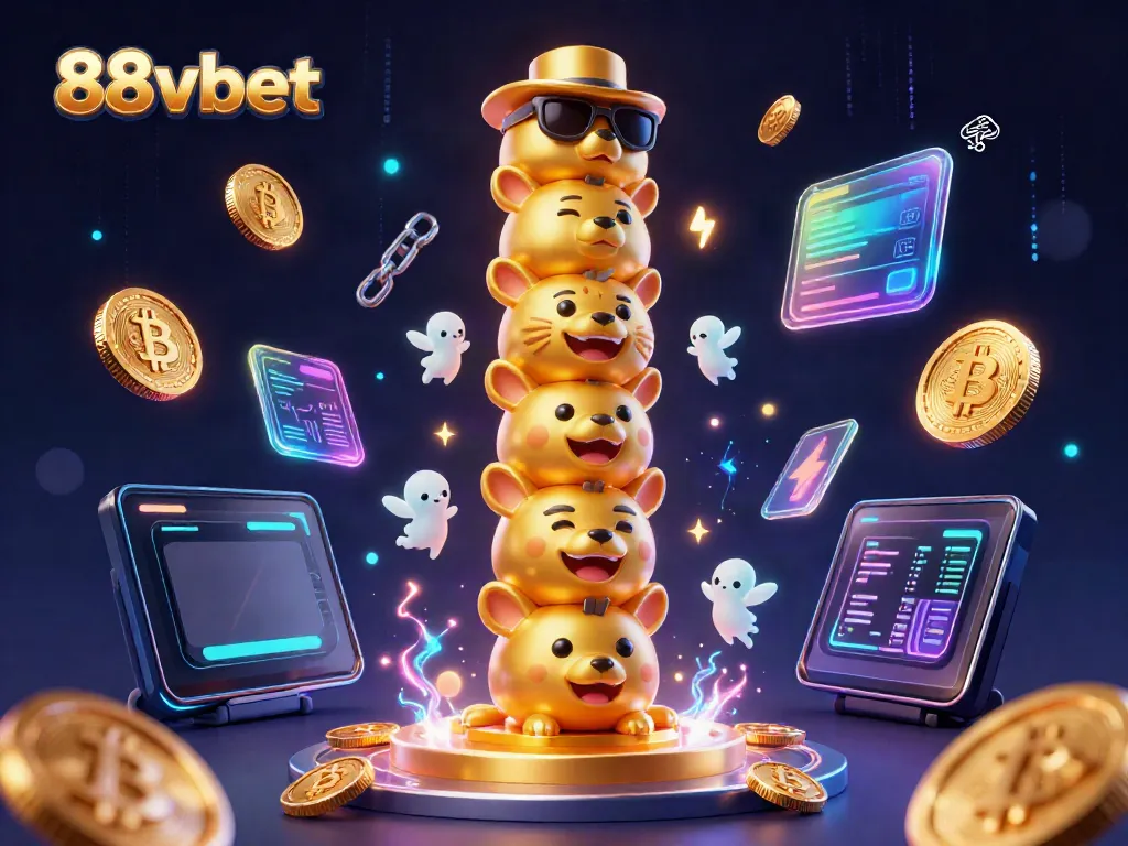 Experience thrilling gameplay with 88vbet's rich casino elements in vibrant, ultra-detailed digital art.