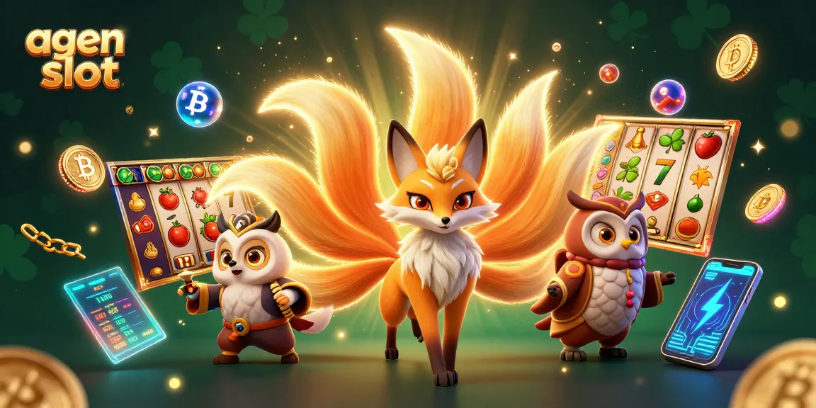 Menyaksikan kegembiraan agen slot dengan simbol jackpot, 7 keberuntungan dan koin kripto yang berkilau.