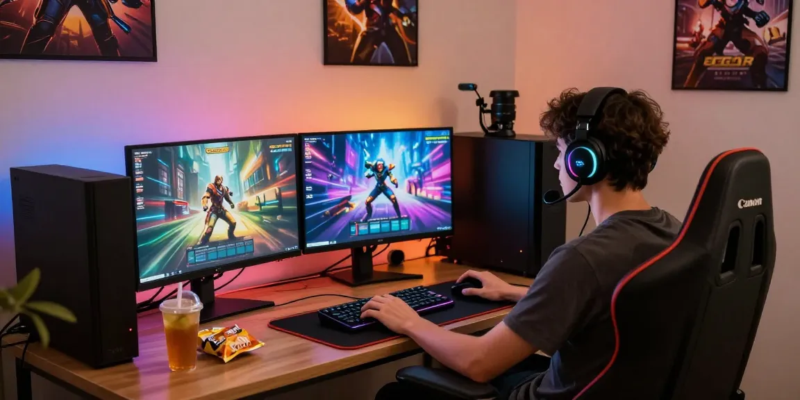 Gila138, pengalaman bermain game online dengan PC desktop dan dekorasi gaming modern.