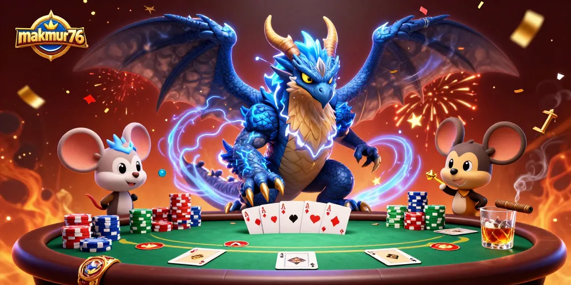 Engage in exciting gameplay on makmur76 with a vibrant poker scene and electrifying characters.