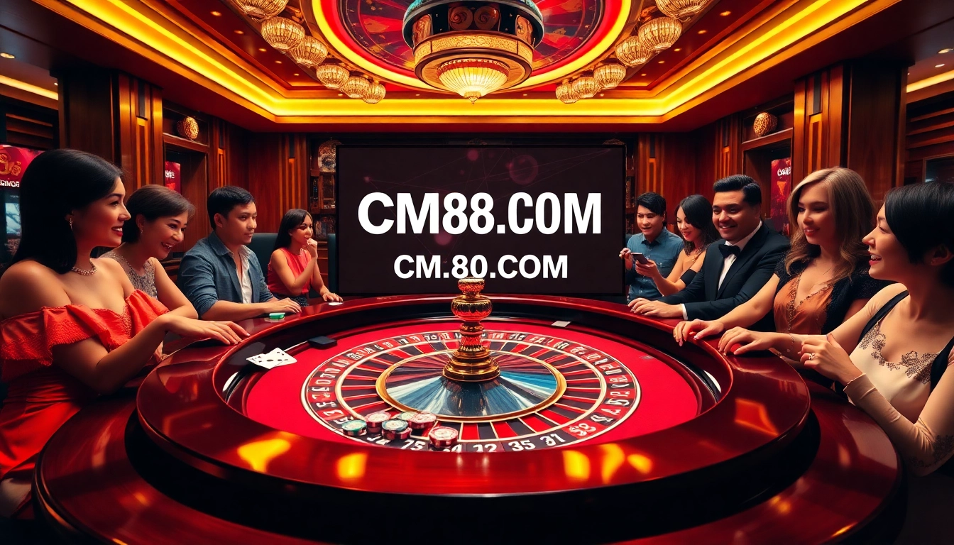 Experience the thrill of winning at CM88.COM with vibrant casino gaming elements.