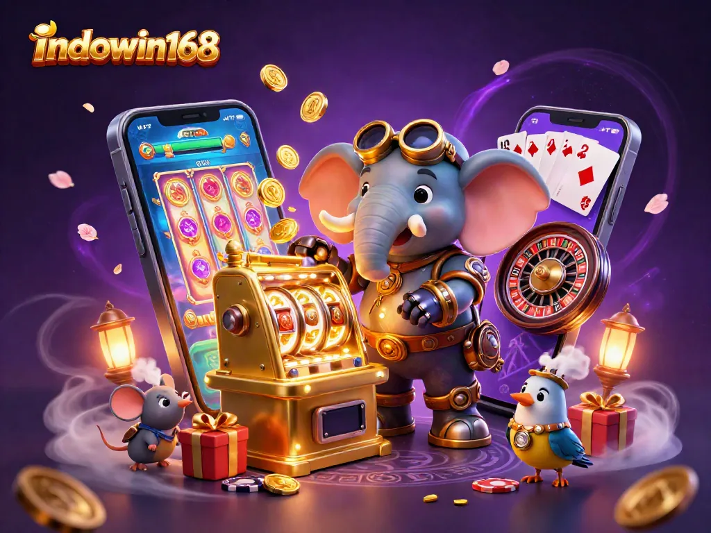 Spin to win with indowin168 on vibrant slot adventures featuring a steampunk elephant.