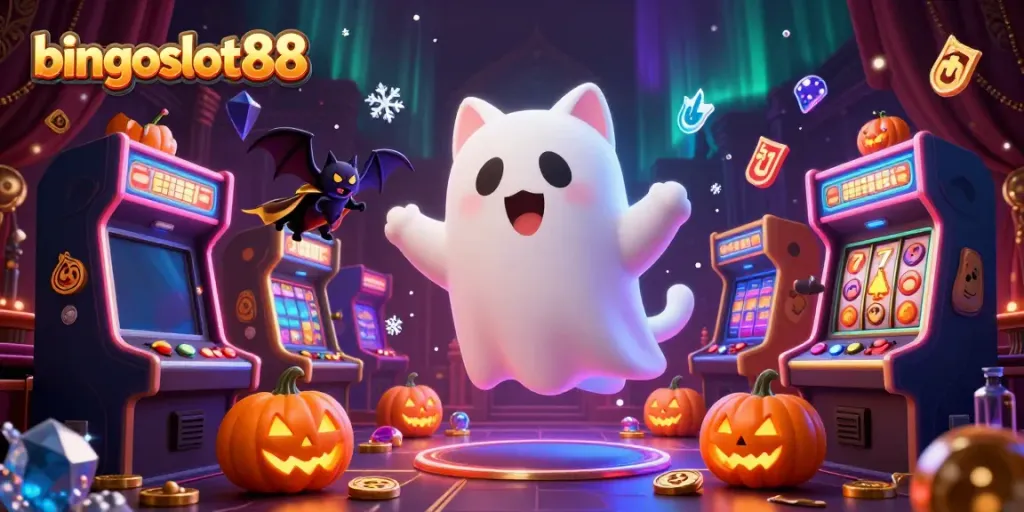 Rasakan keseruan bingoslot88 dengan hantu kucing dan kelelawar bermain di kasino penuh warna.