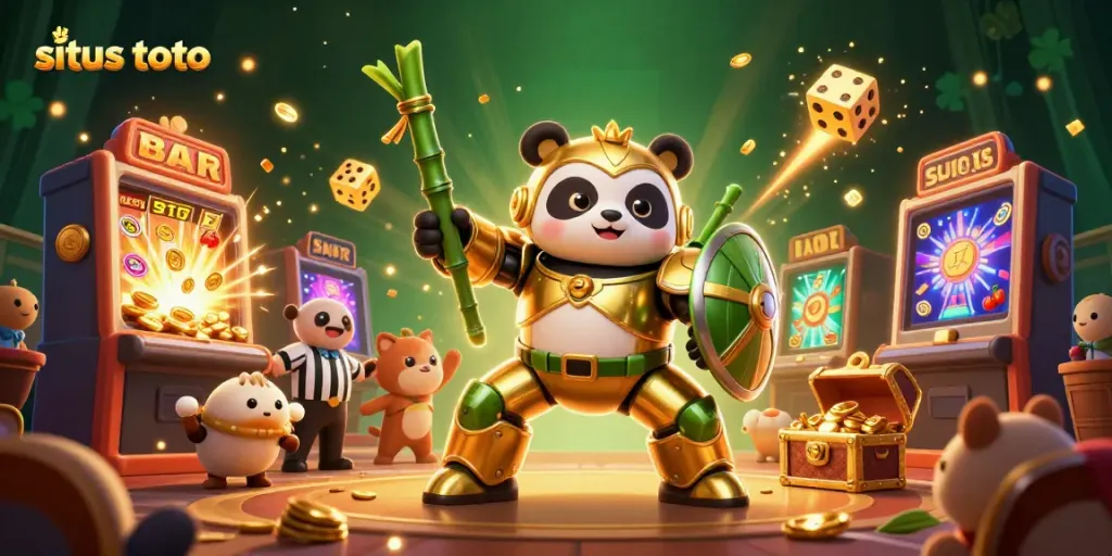 Engage with sites toto through a vibrant 3D digital casino illustration showcasing exciting gameplay elements.