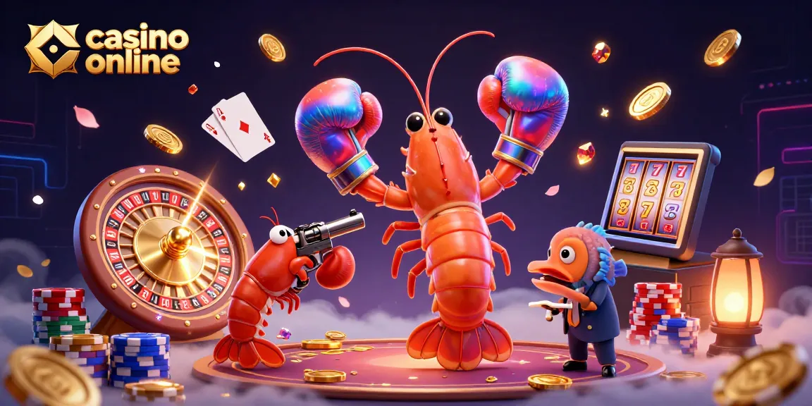Catch the excitement with casino online as vibrant characters engage amidst dazzling gaming elements and cascading coins.