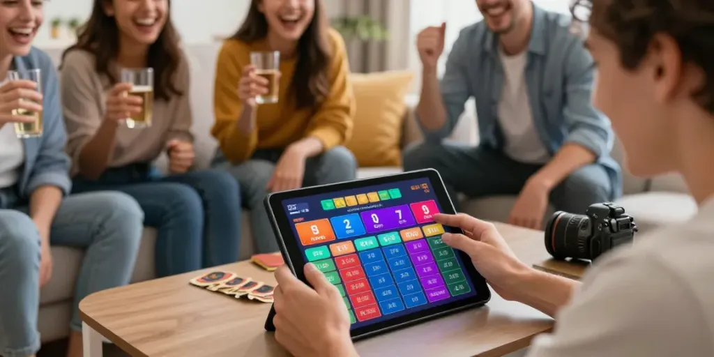 Excited players enjoying unsurtoto betting experience in a lively living room.