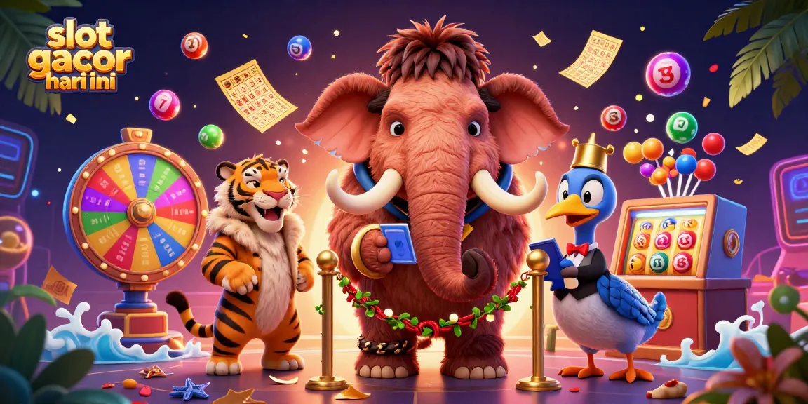 Slot gacor hari ini memikat pemain dengan bola lotere warna-warni dan bouncer mamut di kasino yang meriah.