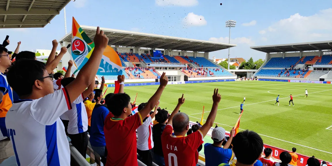 Exciting football match atmosphere with fans cheering for thể thao au88, showcasing team spirit and competition.