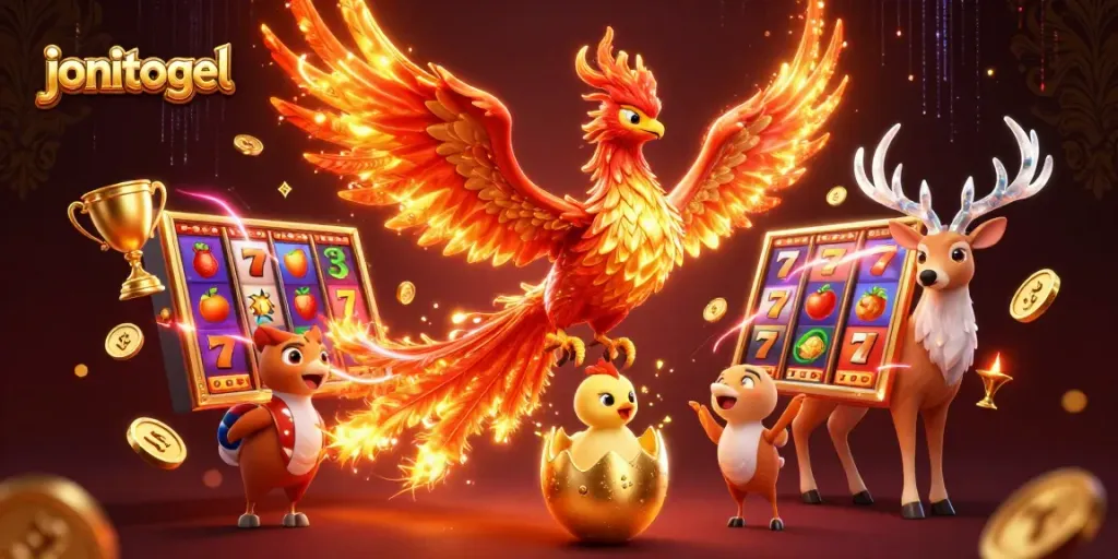 Experience the thrilling adventure of jonitogel with vibrant casino elements and enchanting characters.