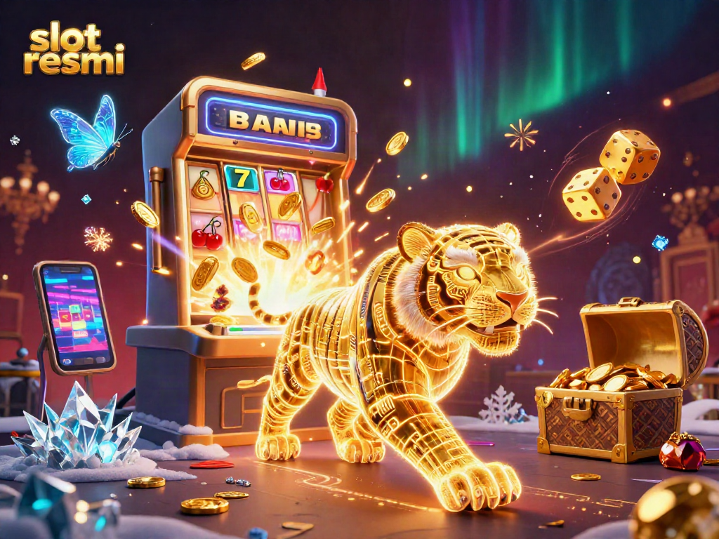 Menyaksikan slot resmi dalam ilustrasi kasino digital yang mempesona dan penuh warna.