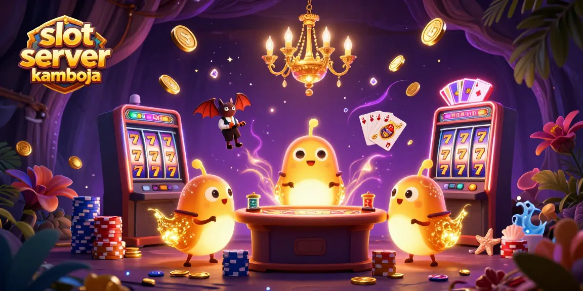 Mainkan slot server kamboja dalam atmosfer kasino berkilau yang penuh koin emas dan permainan menarik.