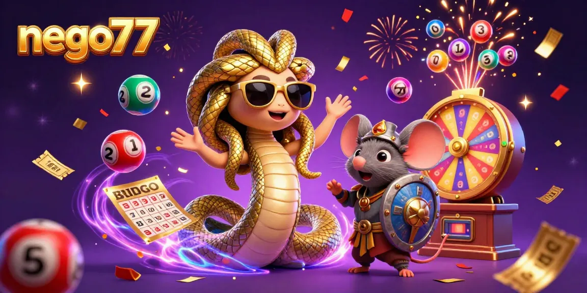 Engage with the vibrant gaming realm of nego77 featuring dynamic lottery balls and cheerful characters.
