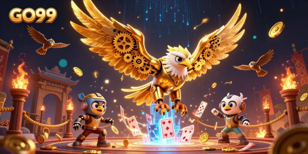Experience thrilling gameplay at GO99 with dynamic 3D illustrations of casino adventures.