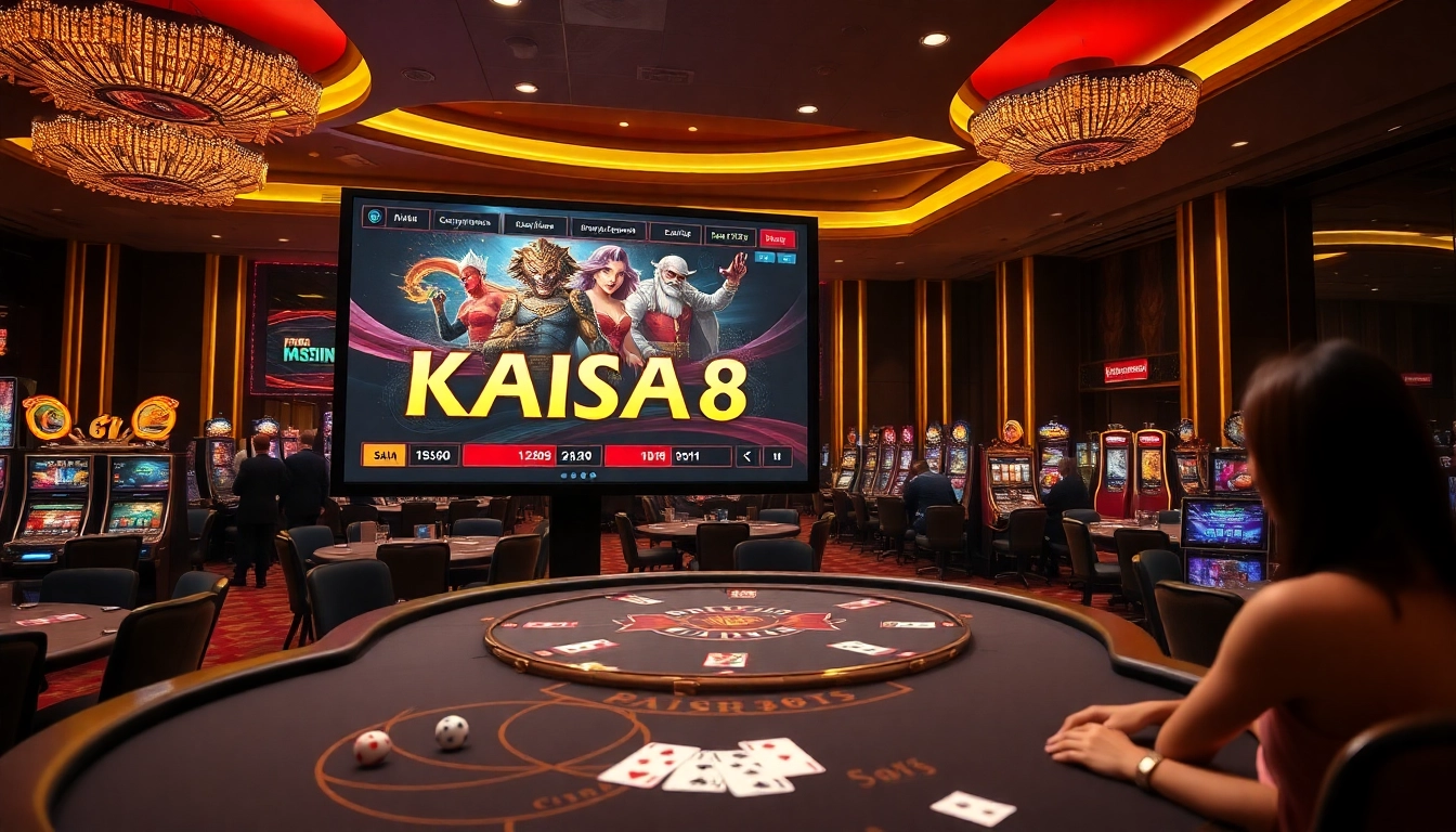 Experience the thrill of gaming with KAISAR888 login showcased in a luxurious casino atmosphere.