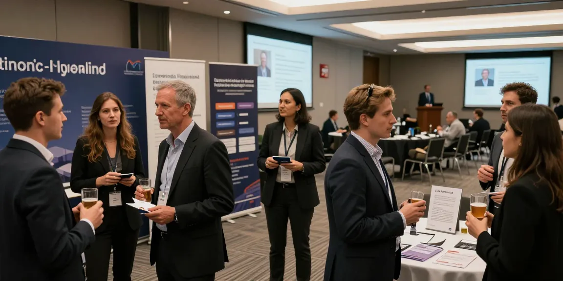 Networking professionals exchanging ideas at a link slot event.
