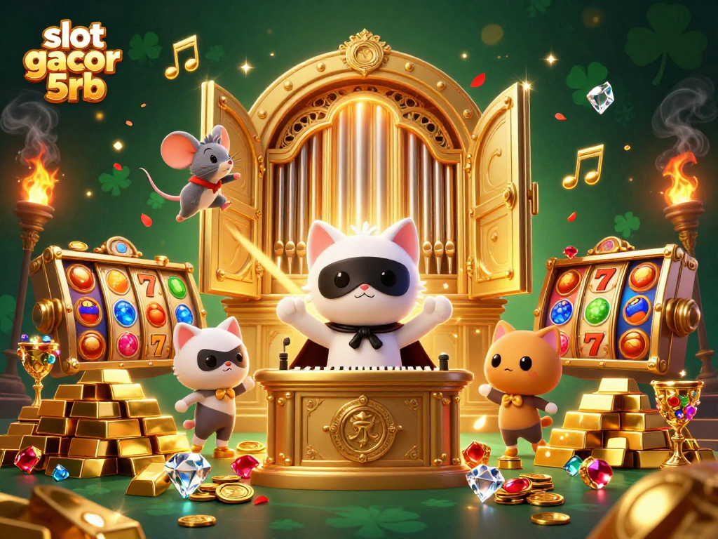 Spin and win big with vibrant slot gacor 5rb in an ultra-detailed 3D casino scene full of excitement!