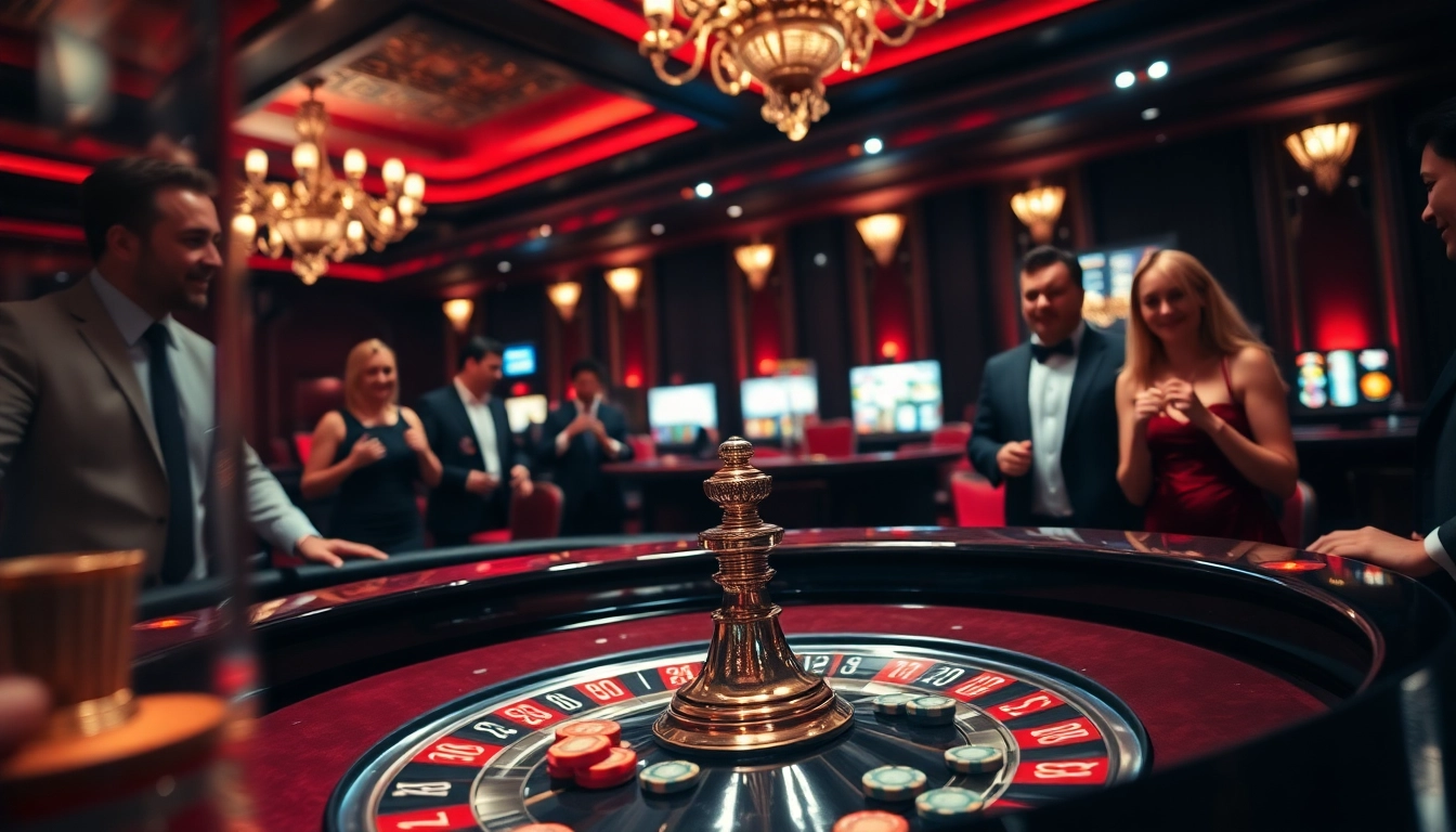 Wortel21 meja roulette elegan di kasino, menggambarkan kesempatan menang sambil bertaruh.