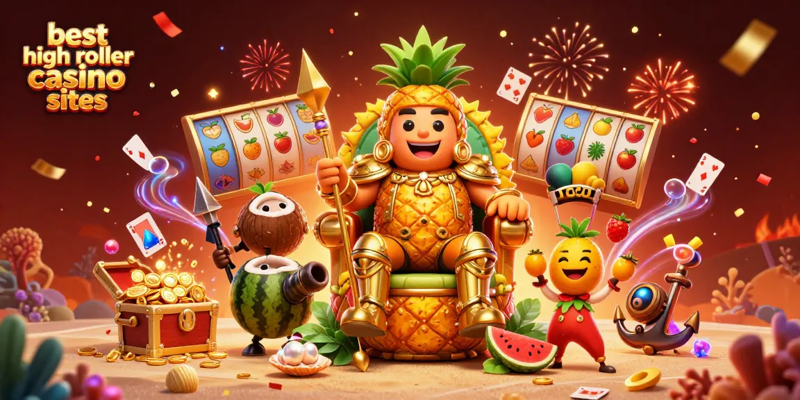 Experience the thrill of gameplay at the best high roller casino sites showcased in a vibrant, energetic illustration.