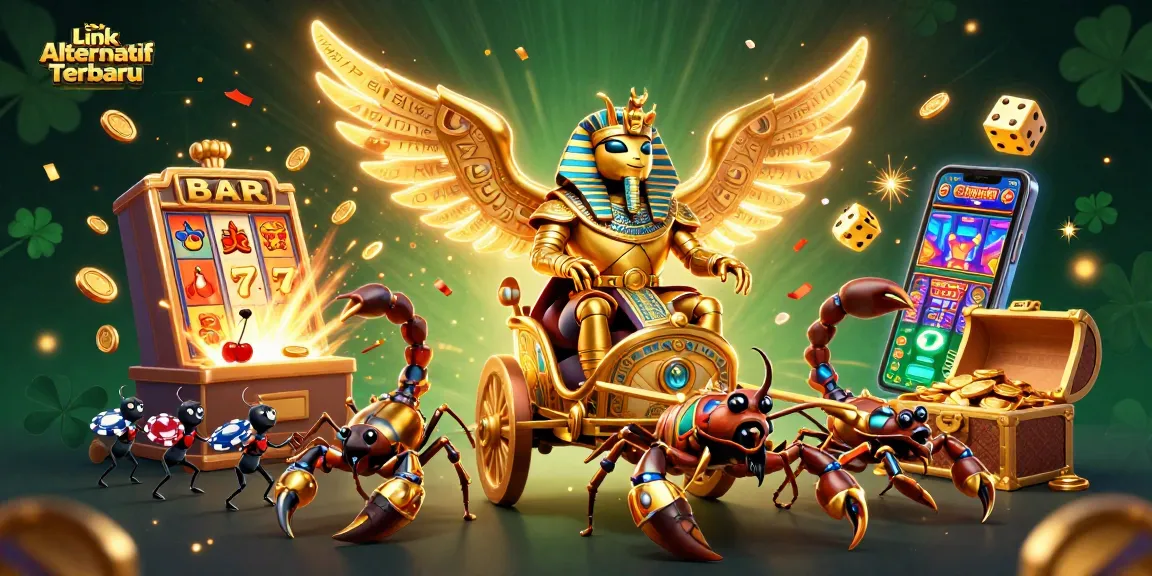 Experience the excitement of Link Alternatif Terbaru with a vibrant 3D casino scene featuring stunning characters and jackpots.