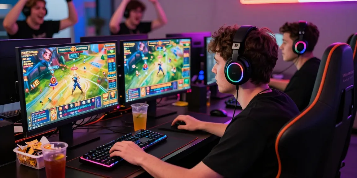 Permainan slot langsung Login BOS88 di ruang gaming yang hidup dan energik.