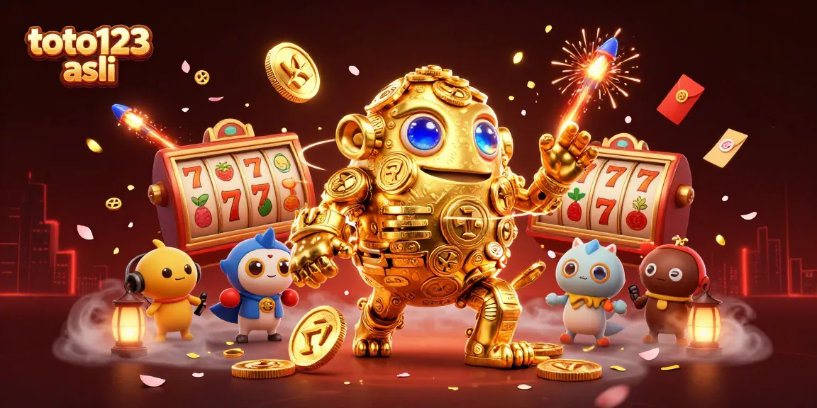 Experience thrilling action with toto123 asli, featuring dynamic slot symbols and golden golems.