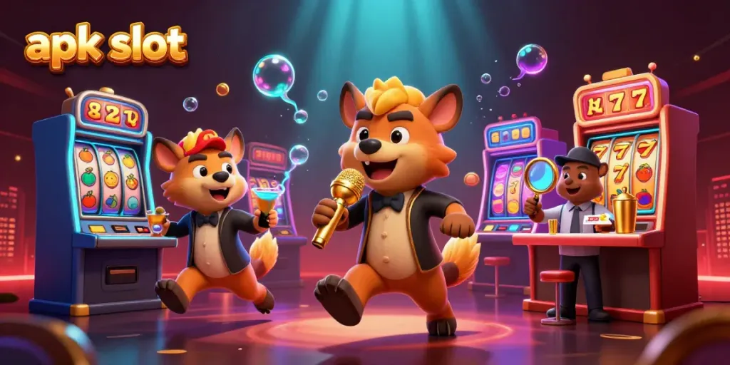 Memperlihatkan pengalaman bermain apk slot yang menyenangkan dengan hyena di kasino
