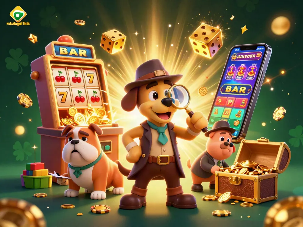 Engage with the thrill of gambling using the ratutogel link in this vibrant 3D illustration.