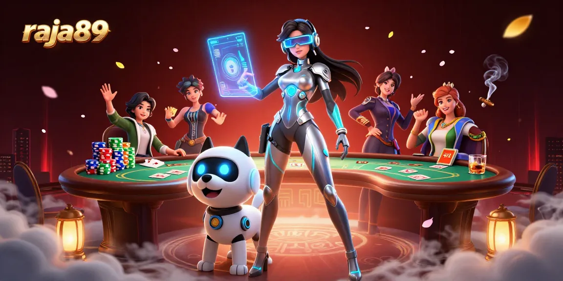 Experience thrilling games with raja89 in a vibrant casino scene full of action and energy.
