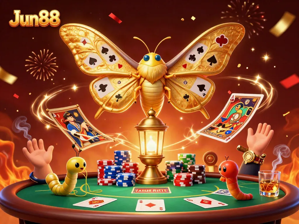 Experience thrilling poker excitement with Jun88's vibrant and detailed casino scene.