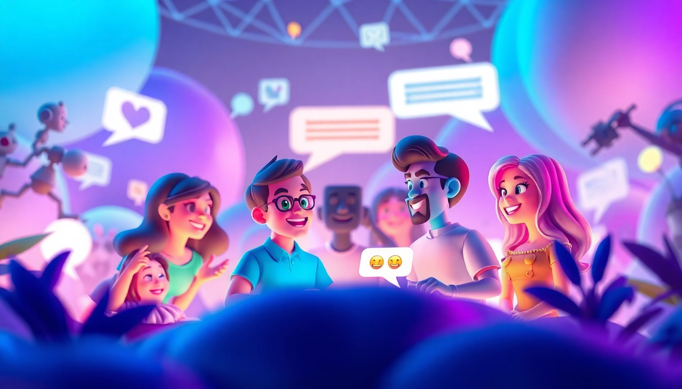 Engaging animated characters in a lively crushon ia chat interface