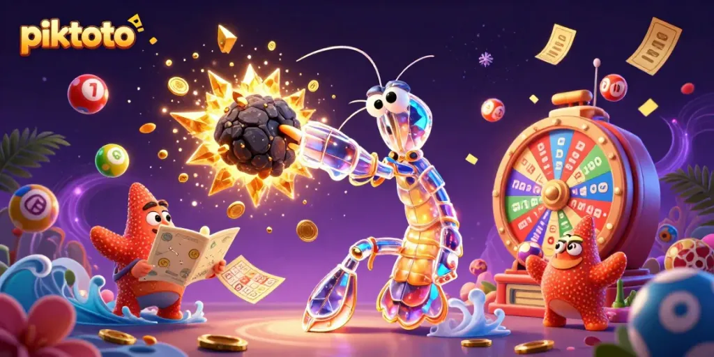 Piktoto brings excitement with a galactic samurai and starfish amidst colorful gaming elements.