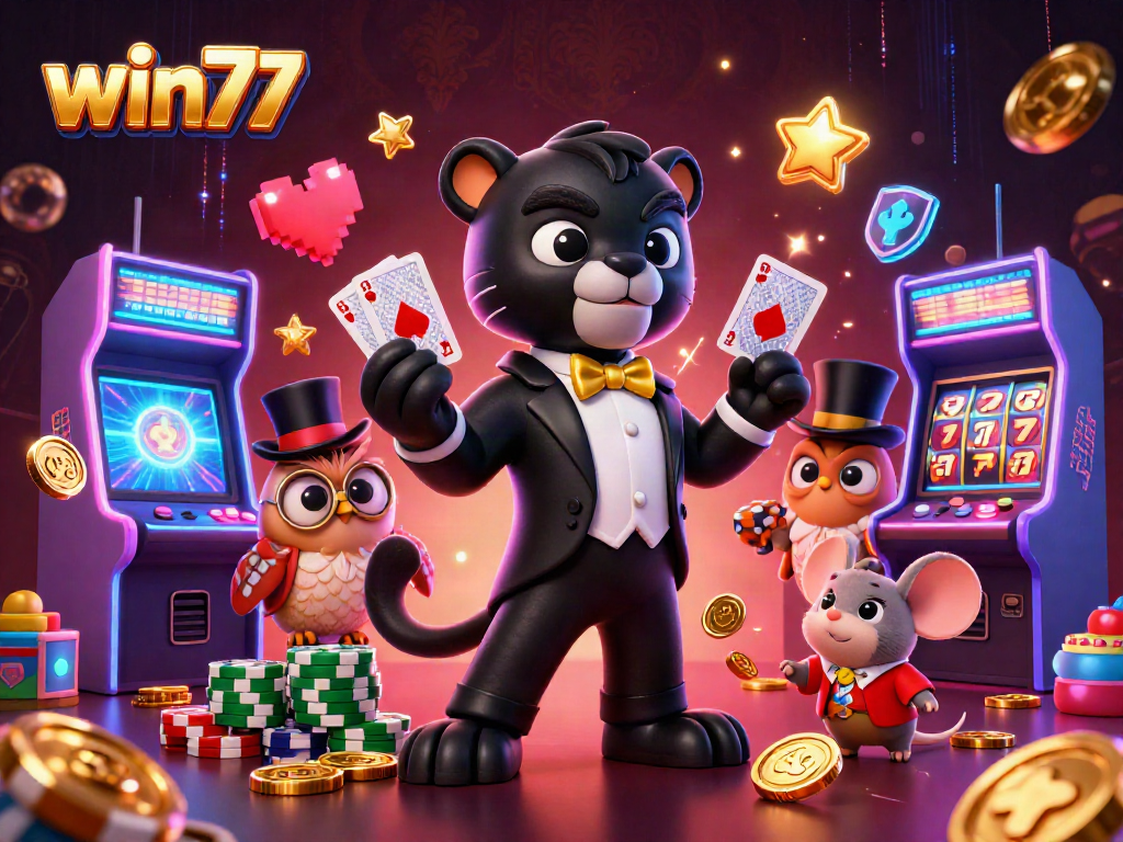 Menangkan permainan slot di win77 dengan panther, burung hantu, dan tikus beruntung.