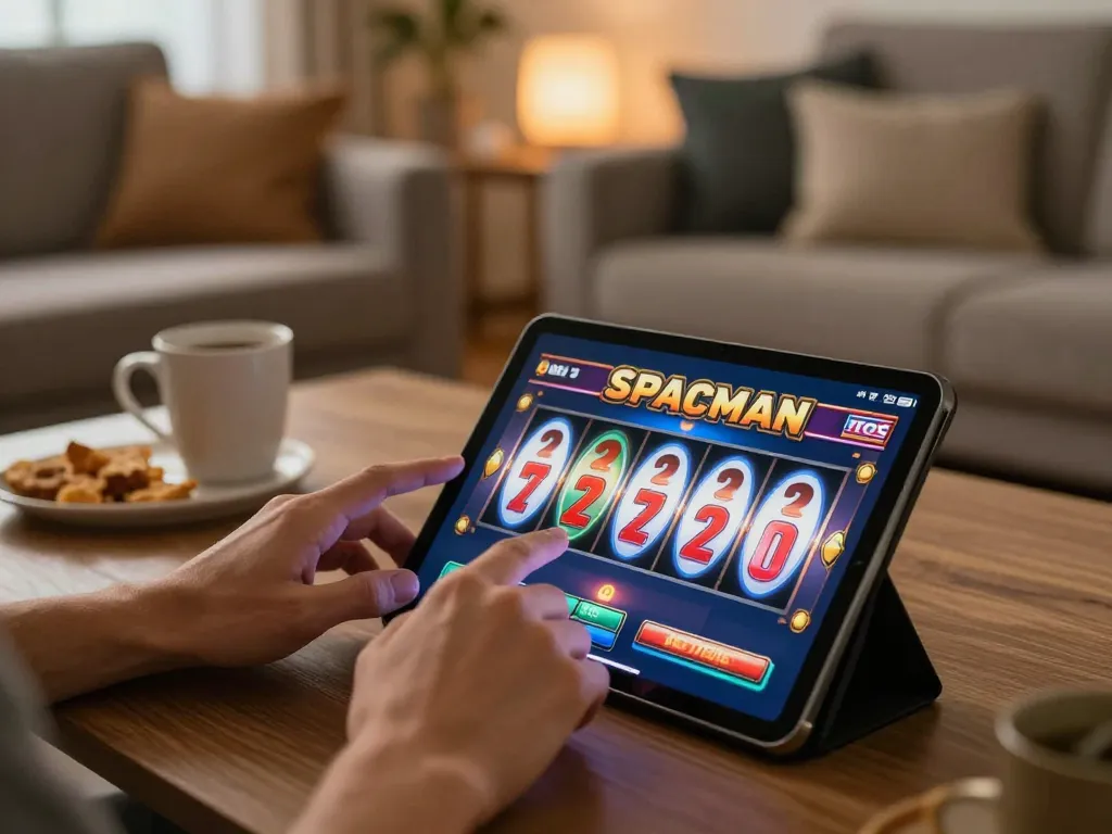 Permainan yang menarik di game slot spaceman dengan pengguna yang menikmati pengalaman online dalam suasana yang nyaman.