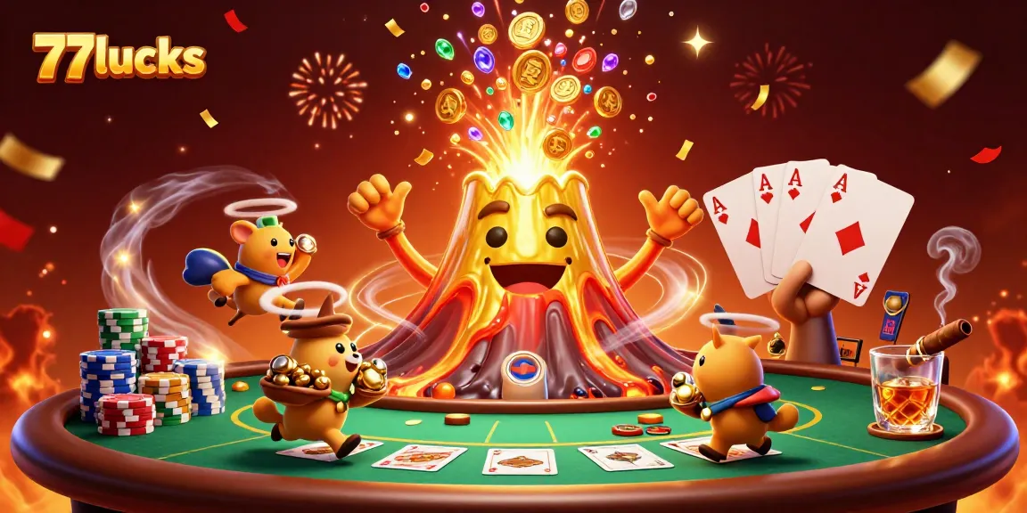 Menangkan jackpot di 77lucks dengan simbol harta dan kemewahan di kasino.