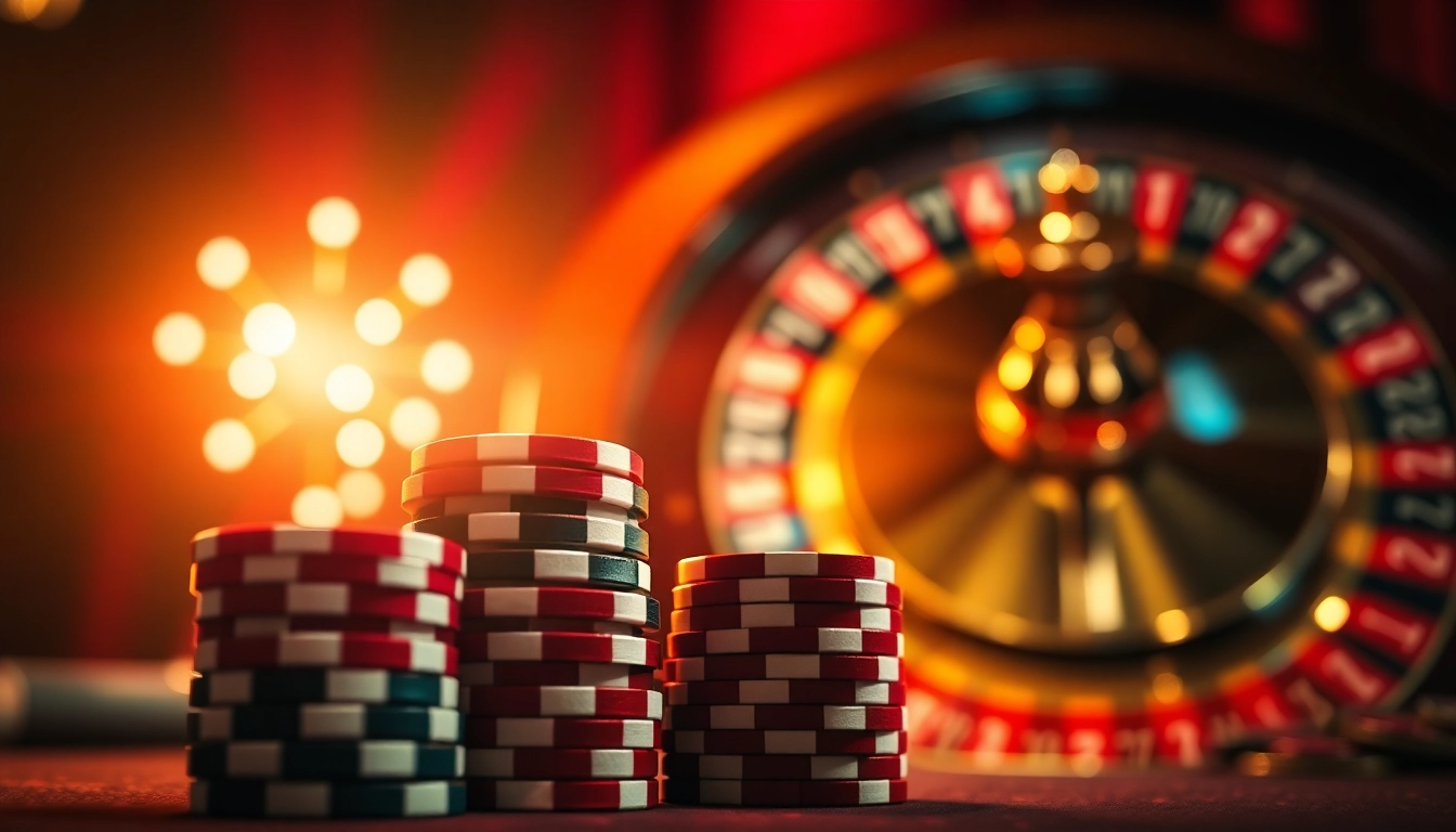 Menangkan di afktoto dengan keripik poker berkilau di meja kasino.
