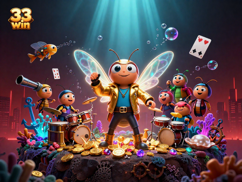 Experience thrilling wins with 33 win in this vibrant 3D casino scene filled with excitement!